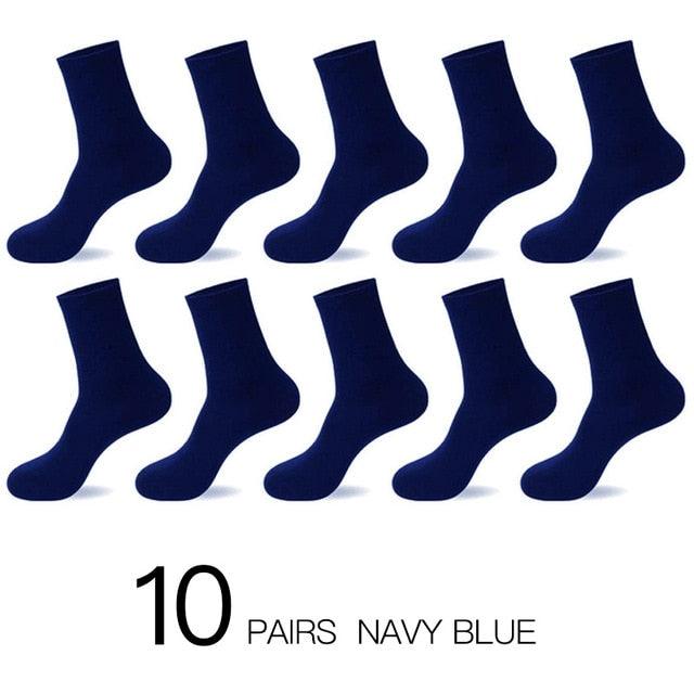 Men's Cotton Socks - New Styles 10 Pairs / Lot Black Business Men Socks - Breathable (TG8)(F92)