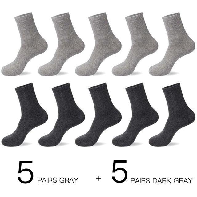 Men's Cotton Socks - New Styles 10 Pairs / Lot Black Business Men Socks - Breathable (TG8)(F92)