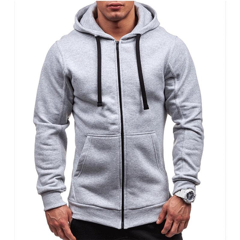 Style Men Hoodies Jacket - Spring Drawstring Zipper Hooded Sweatshirt -Male Long Sleeve Pocket Pullover Autumn Hoodie Coat (TM5)(CC1)(1U100)