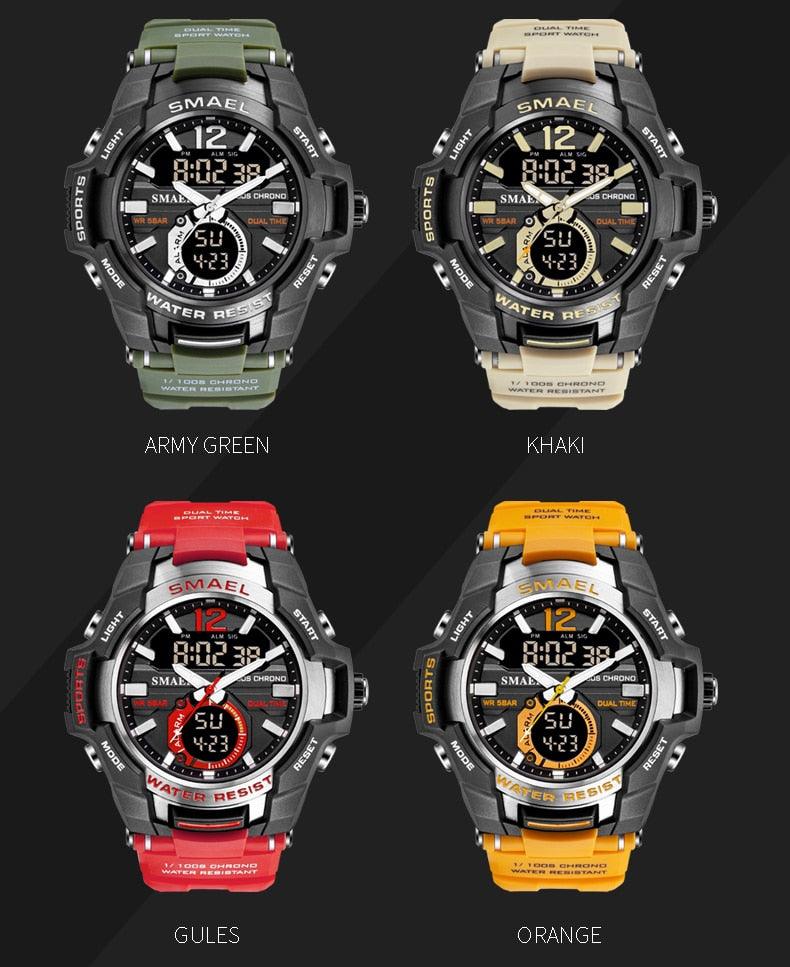 Men Watches - Sport Watch Waterproof 50M Wristwatch Relogio Masculino Militar 1805 Men's Clock (MA9)(RW)(1U84)