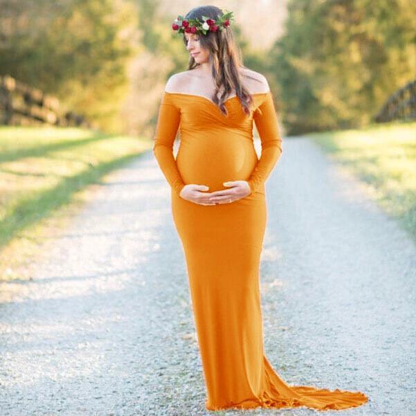 Pregnant Women Sexy Long Dresses - 100% Cotton Maternity V-Neck Maxi Gown Pregnancy Baby Shower Dress Photography Props Clothing (Z6)(1Z1)(2Z1)(3Z1)(7Z1) - Deals DejaVu