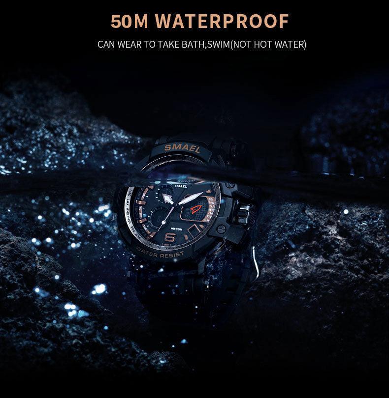 Sport Watches For Men Military Clock - Watch 50M Waterproof Luminous White Wristwatch Band (MA9)(RW)(1U84)