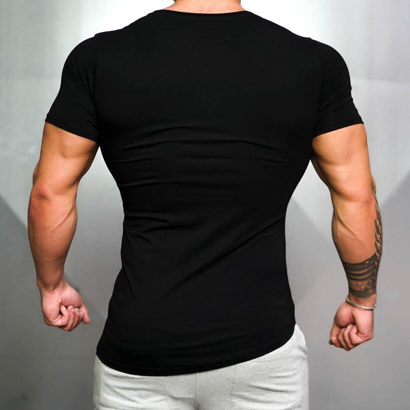 Top Brand Solid Clothing Gyms t-shirt - Mens Fitness Tight t-shirt Cotton Slim fit t shirt men Bodybuilding Summer (TM8)(1U8)(TM7)(1U101)(1U100)