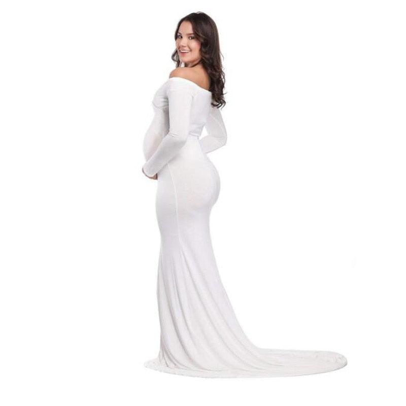Pregnant Women Sexy Long Dresses - 100% Cotton Maternity V-Neck Maxi Gown Pregnancy Baby Shower Dress Photography Props Clothing (Z6)(1Z1)(2Z1)(3Z1)(7Z1) - Deals DejaVu
