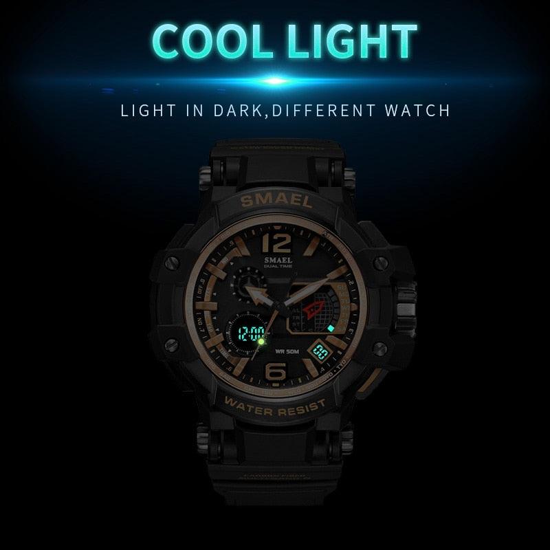 Sport Watches For Men Military Clock - Watch 50M Waterproof Luminous White Wristwatch Band (MA9)(RW)(1U84)