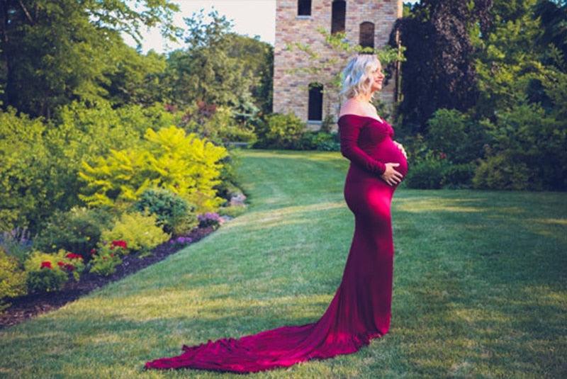 Pregnant Women Sexy Long Dresses - 100% Cotton Maternity V-Neck Maxi Gown Pregnancy Baby Shower Dress Photography Props Clothing (Z6)(1Z1)(2Z1)(3Z1)(7Z1) - Deals DejaVu