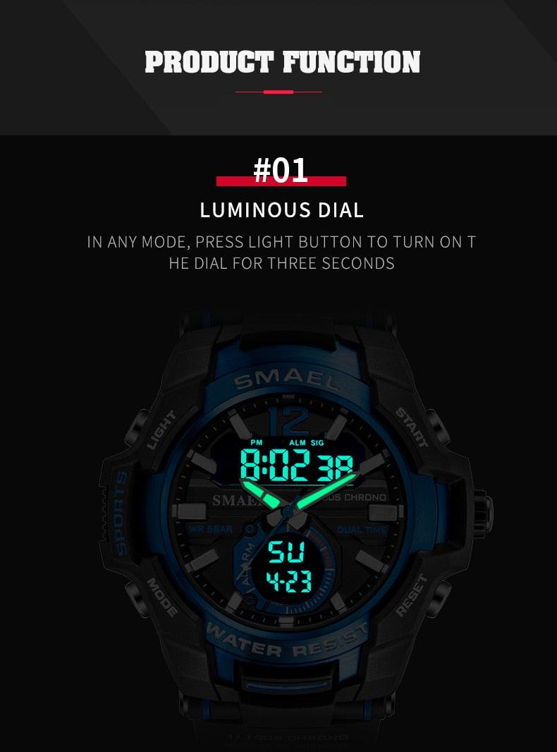 Men Watches - Sport Watch Waterproof 50M Wristwatch Relogio Masculino Militar 1805 Men's Clock (MA9)(RW)(1U84)