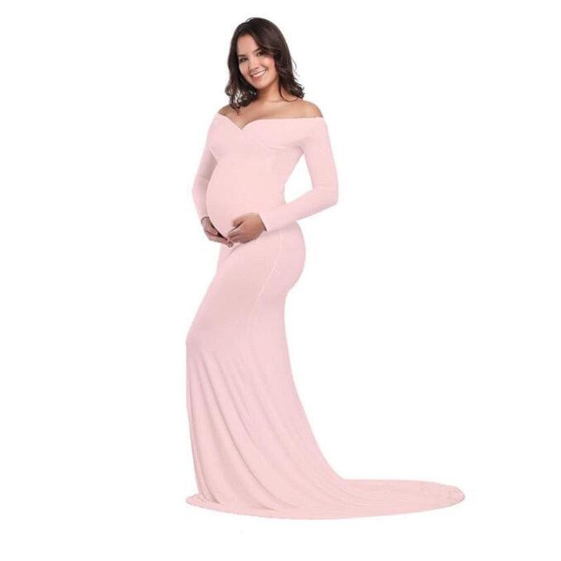 Pregnant Women Sexy Long Dresses - 100% Cotton Maternity V-Neck Maxi Gown Pregnancy Baby Shower Dress Photography Props Clothing (Z6)(1Z1)(2Z1)(3Z1)(7Z1) - Deals DejaVu