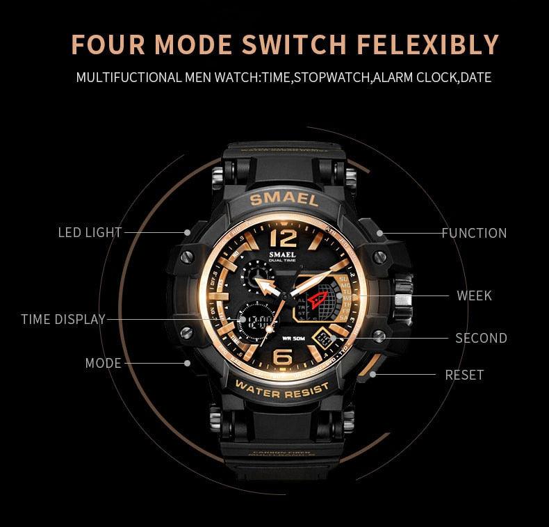 Sport Watches For Men Military Clock - Watch 50M Waterproof Luminous White Wristwatch Band (MA9)(RW)(1U84)