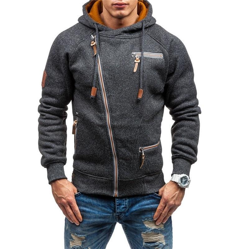 Amazing Hoodies Men Autumn Casual Solid Zipper Long Sleeve Hoodie Sweatshirt - Top Outwear sudaderas para hombre (TM5)(CC1)(1U100)