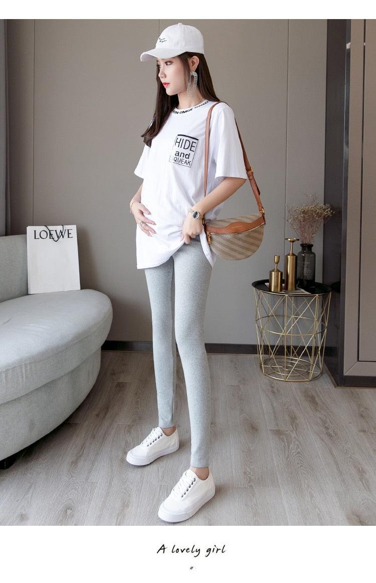 New Autumn Winter Skinny Maternity Legging - Across V Low Waist Belly Legging for Pregnant Women Cotton Pregnancy Pencil Pants (2Z7)(7Z2)(1U4)