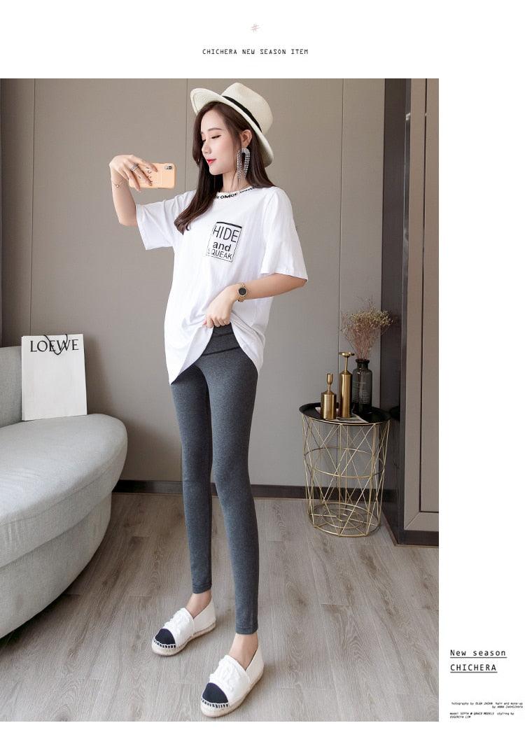 New Autumn Winter Skinny Maternity Legging - Across V Low Waist Belly Legging for Pregnant Women Cotton Pregnancy Pencil Pants (2Z7)(7Z2)(1U4)