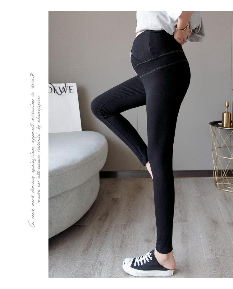 New Autumn Winter Skinny Maternity Legging - Across V Low Waist Belly Legging for Pregnant Women Cotton Pregnancy Pencil Pants (2Z7)(7Z2)(1U4)