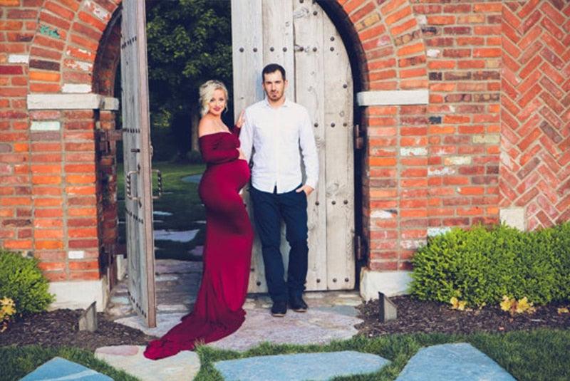 Pregnant Women Sexy Long Dresses - 100% Cotton Maternity V-Neck Maxi Gown Pregnancy Baby Shower Dress Photography Props Clothing (Z6)(1Z1)(2Z1)(3Z1)(7Z1) - Deals DejaVu