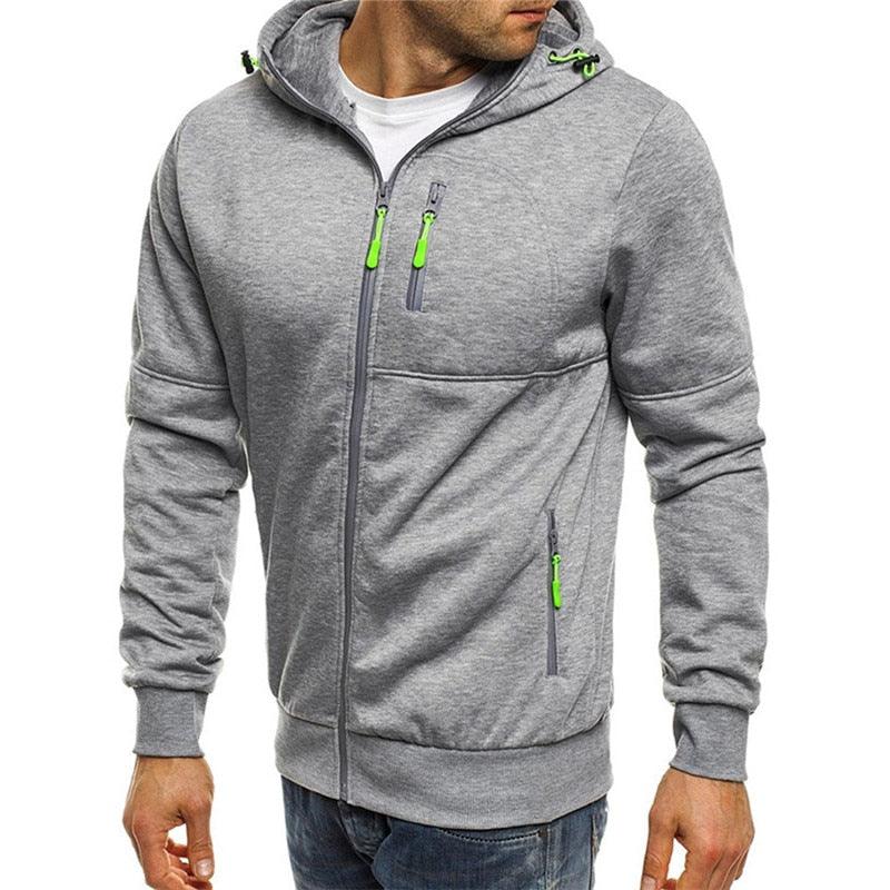 Spring Men's Jackets Hooded Coats - Casual Zipper Sweatshirts Male Tracksuit Fashion Jacket Mens Clothing Outerwear (TM5)(CC1)(1U100)