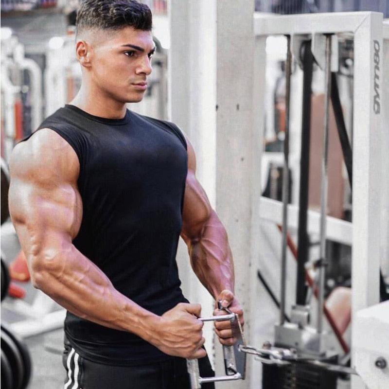 Summer Newest Brand Mens Curved Hem Solid Color Gyms Stringers - Vest Bodybuilding Clothing Fitness Man Tanks Tops (TM7)(1U101)(1U100)