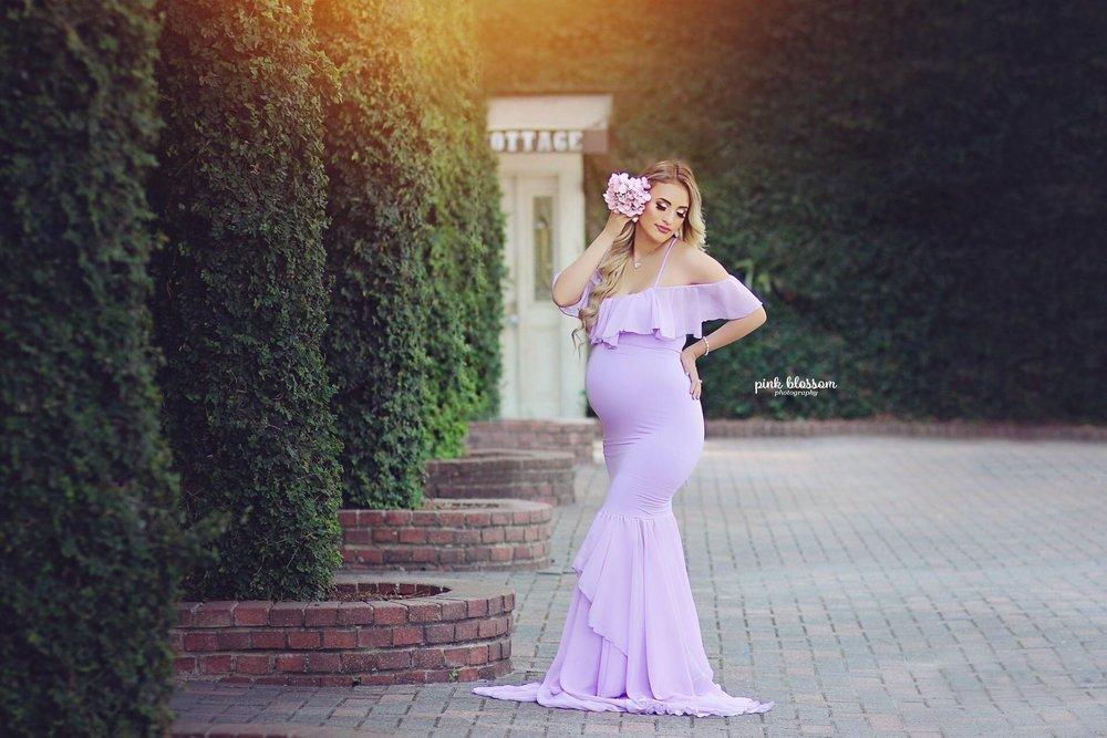 Ruffles Maxi Maternity Gown For Photo Shoots - Cute Sexy Maternity Dresses Photography - Plus Size (1U5)(Z6)(Z8)(1Z1)(2Z1)(3Z1)(4Z1)(7Z1)