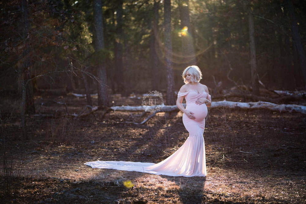 Long Maternity Photography Props Pregnancy Dress For Photo Shooting Off Shoulder - Maxi Maternity Gown (1U5)(Z6)(Z8)(1Z1)(2Z1)(3Z1)(4Z1)(7Z1)