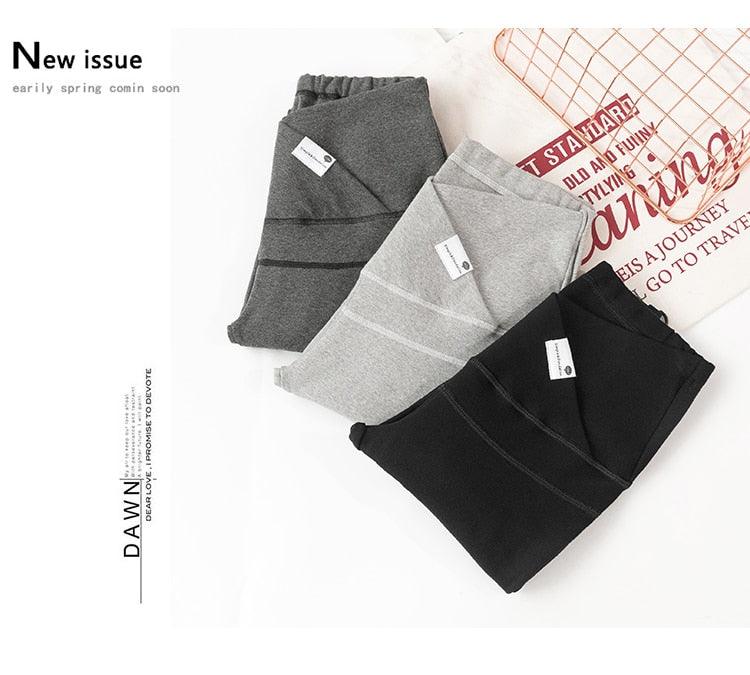 New Autumn Winter Skinny Maternity Legging - Across V Low Waist Belly Legging for Pregnant Women Cotton Pregnancy Pencil Pants (2Z7)(7Z2)(1U4)