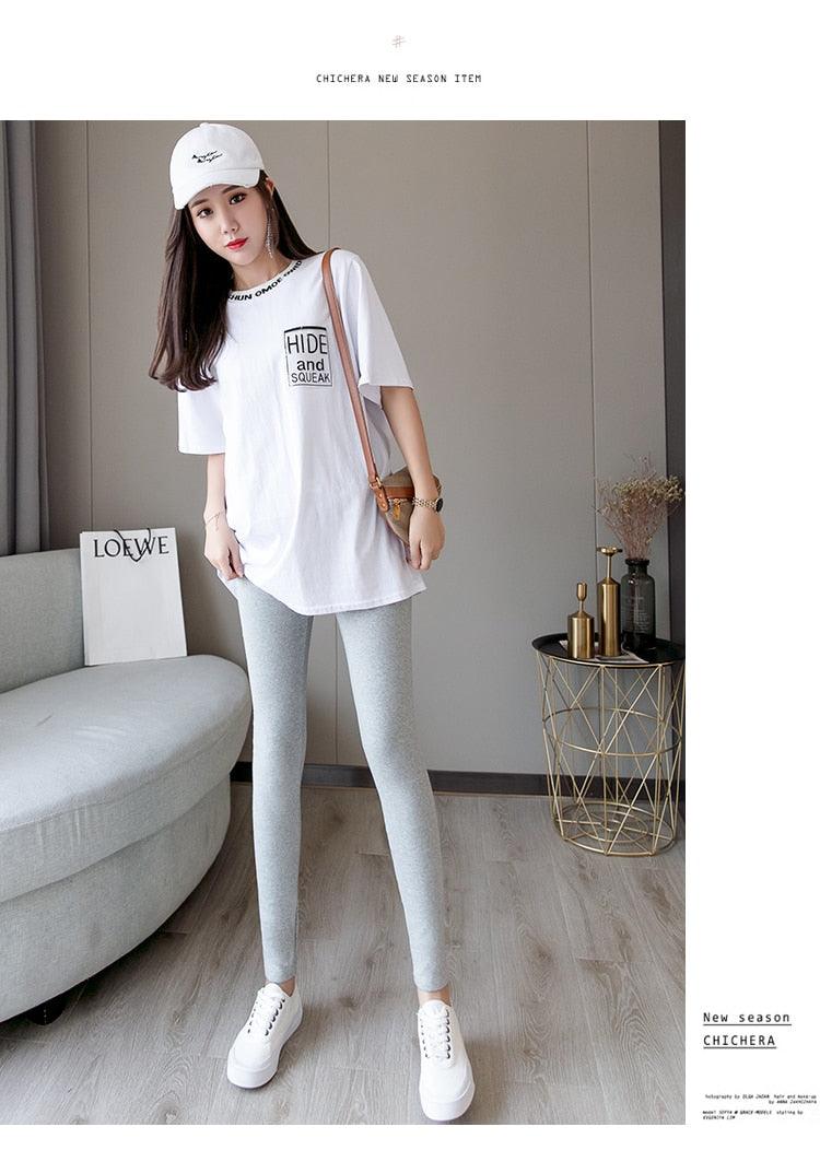 New Autumn Winter Skinny Maternity Legging - Across V Low Waist Belly Legging for Pregnant Women Cotton Pregnancy Pencil Pants (2Z7)(7Z2)(1U4)