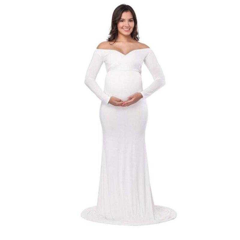 Pregnant Women Sexy Long Dresses - 100% Cotton Maternity V-Neck Maxi Gown Pregnancy Baby Shower Dress Photography Props Clothing (Z6)(1Z1)(2Z1)(3Z1)(7Z1) - Deals DejaVu