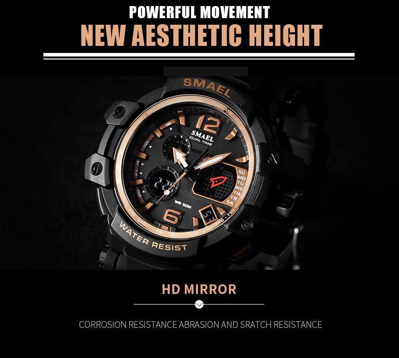 Sport Watches For Men Military Clock - Watch 50M Waterproof Luminous White Wristwatch Band (MA9)(RW)(1U84)