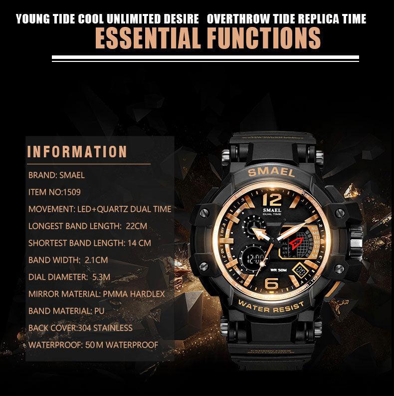 Sport Watches For Men Military Clock - Watch 50M Waterproof Luminous White Wristwatch Band (MA9)(RW)(1U84)