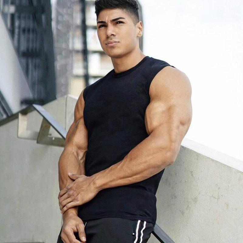 Summer Newest Brand Mens Curved Hem Solid Color Gyms Stringers - Vest Bodybuilding Clothing Fitness Man Tanks Tops (TM7)(1U101)(1U100)