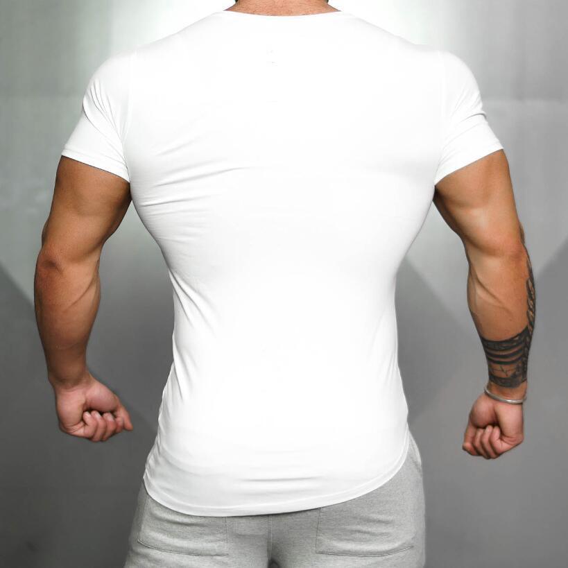 Top Brand Solid Clothing Gyms t-shirt - Mens Fitness Tight t-shirt Cotton Slim fit t shirt men Bodybuilding Summer (TM8)(1U8)(TM7)(1U101)(1U100)