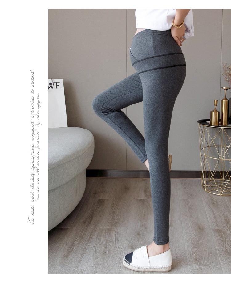 New Autumn Winter Skinny Maternity Legging - Across V Low Waist Belly Legging for Pregnant Women Cotton Pregnancy Pencil Pants (2Z7)(7Z2)(1U4)