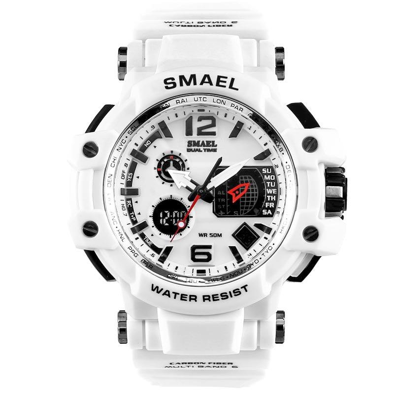 Sport Watches For Men Military Clock - Watch 50M Waterproof Luminous White Wristwatch Band (MA9)(RW)(1U84)