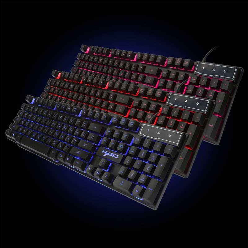 R8 Mechanical Gaming Keyboard 104 Keys Russian English Backlight Waterproof Anti-Skid Gamer Keyboard (CA1)(F52)