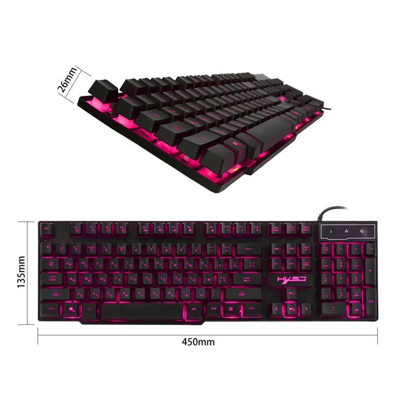 R8 Mechanical Gaming Keyboard 104 Keys Russian English Backlight Waterproof Anti-Skid Gamer Keyboard (CA1)(F52)
