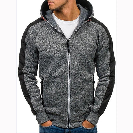 Men Sports Casual Wear Zipper - Fashion Tide Jacquard Hoodie - Fleece Jacket Fall Sweatshirts Spring Autumn Coat (TM5)(CC1)(1U100)
