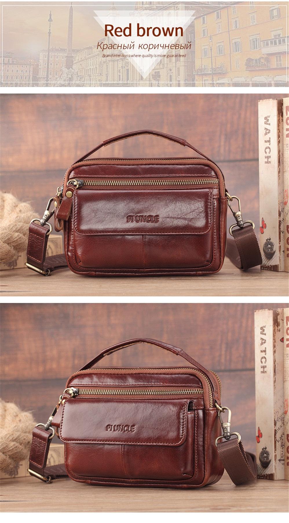 Great Men Shoulder Bag - men genuine Leather Shoulder Bags - Men Handbags Capacity Soft Leather Bag For Man Messenger Bags Tote Bag (3MA1)(LT4)(1U78) - Deals DejaVu
