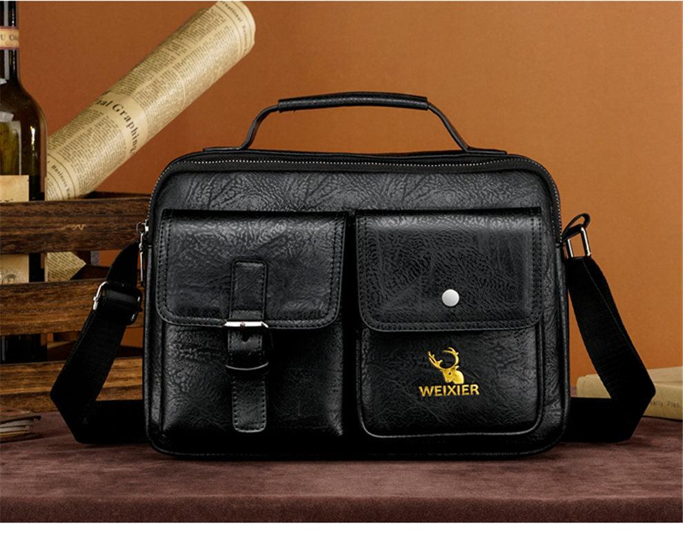 Great Men's Briefcase - Casual bag Men Small Messenger Bag - Vintage Shoulder Bags Male Flap Bags Capacity Men Handbag for male (3MA1)(LT4)(1U78) - Deals DejaVu