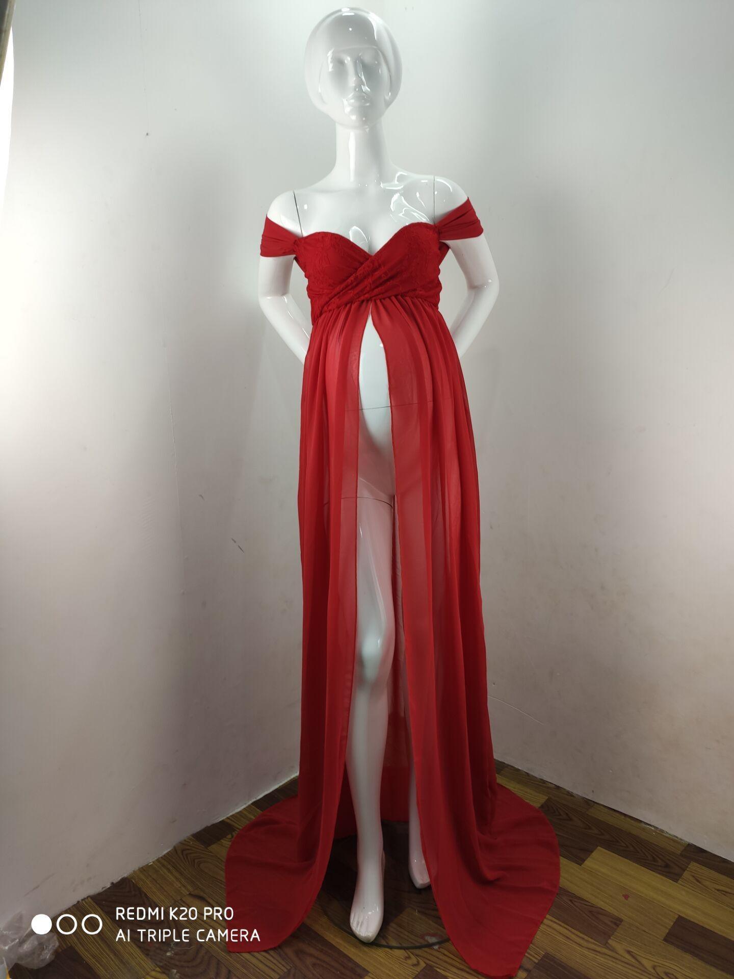 Great White Maternity Dresses For Photography Gown - Baby Shower Dresses -Prenatal Photo Clothes Chiffon Floor(1U5)(Z6)(Z8)(1Z1)(2Z1)(3Z1)(4Z1)(7Z1)