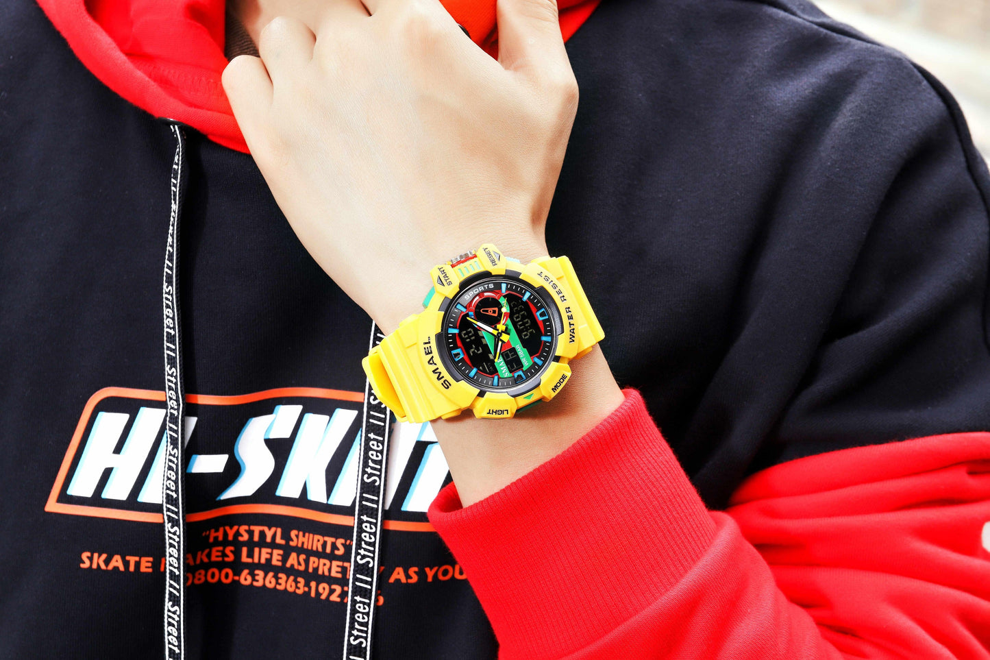 Military Watch For Men 50M Waterproof Clocks Luminous - Hands Digital Wristwatches Black Gold (MA9)(RW)(1U84)