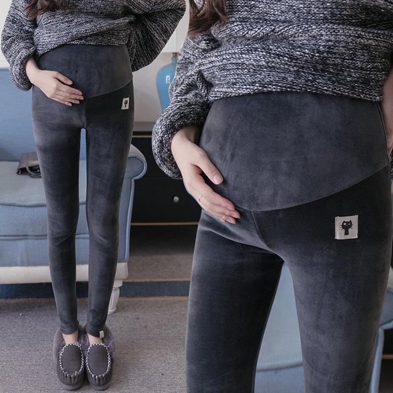 New Velvet Maternity Leggings Pants For Pregnant Women - Warm Winter Maternity Clothes -Thickening Pregnancy Trousers Clothing (2Z7)(7Z2)(1U4)