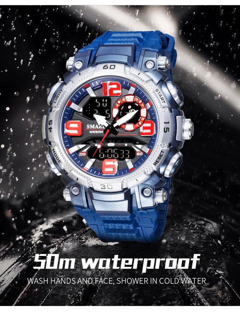 Quartz Watch For Men - Waterproof Stopwatch LED - Male Clock - Sport Watches Men relogio masculino Digital (MA9)(RW)(1U84)