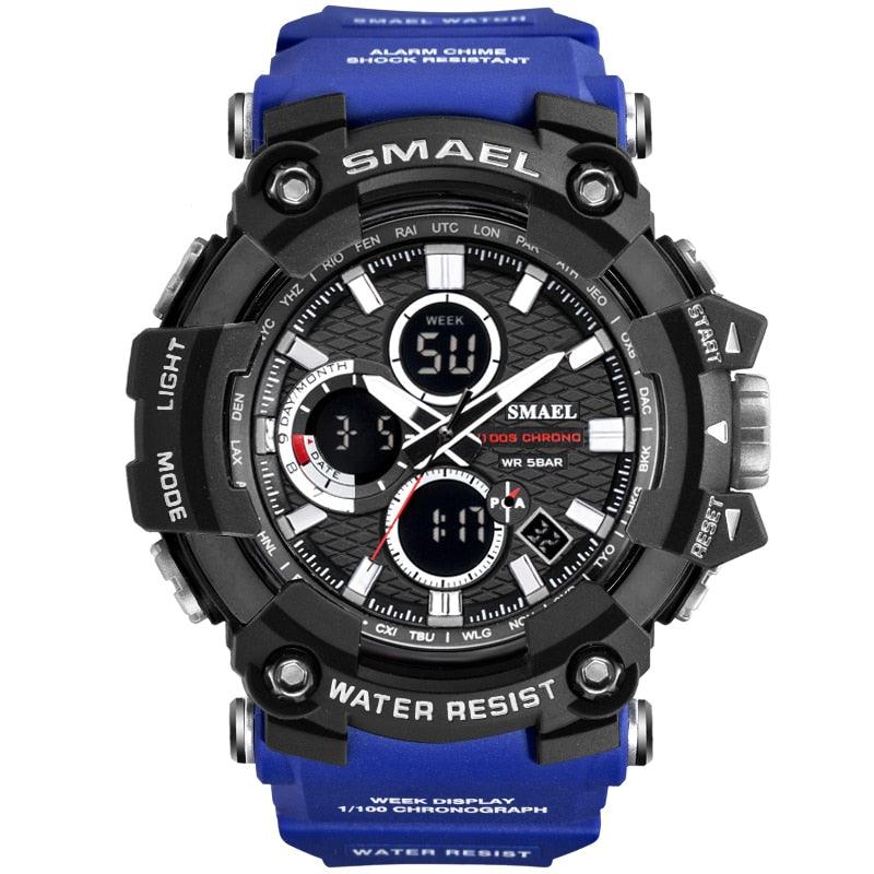 Sport Watch Dual Time Men Watches - 50m WaterproofMale Clock Military Watches - 1802D - Watches Gifts (MA9)(RW)(1U84)