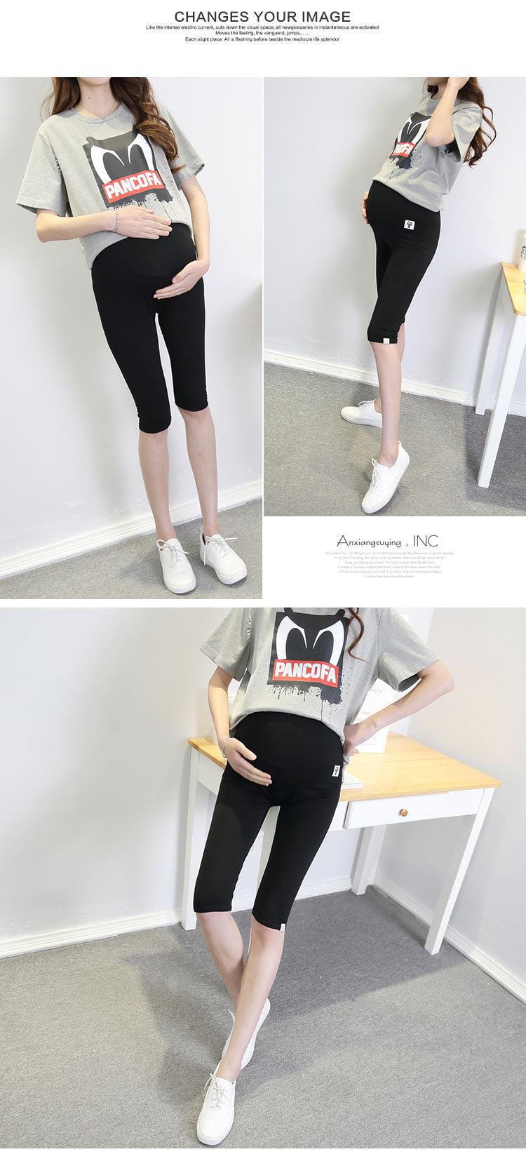 Trending Summer Thin Modal Maternity Short - Legging Elastic Waist Belly Capris Pants - Clothes for Pregnant Women (2Z7)(7Z2)(1U4)