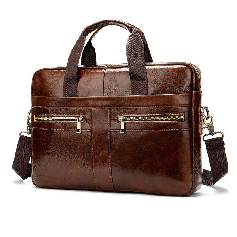 New Vintage Leather Men Bag - Genuine Leather Messenger Bag - Men Shoulder Bags Male Laptop Briefcase Bag Casual Men Handbag (3MA1)(LT4)(1U78) - Deals DejaVu