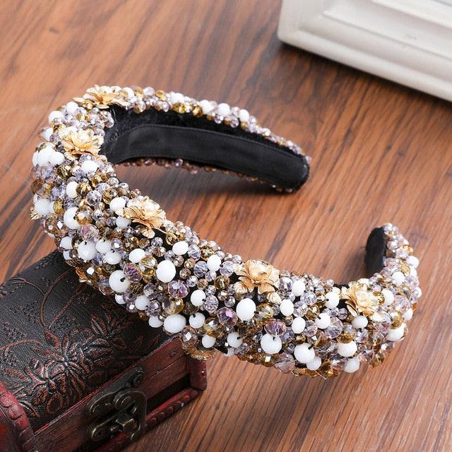 Nice Thick Sponge Velvet Hairbands - Non-Slip Beaded Luxury Gorgeous Headband - Fashion Hair Accessories(1U88)