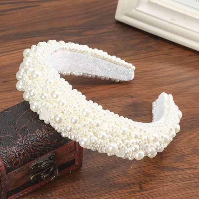 Nice Thick Sponge Velvet Hairbands - Non-Slip Beaded Luxury Gorgeous Headband - Fashion Hair Accessories(1U88)