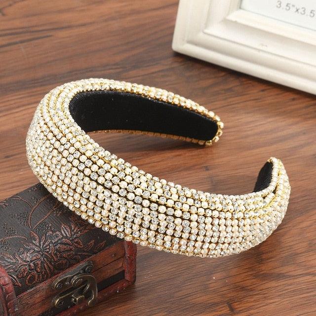 Nice Thick Sponge Velvet Hairbands - Non-Slip Beaded Luxury Gorgeous Headband - Fashion Hair Accessories(1U88)