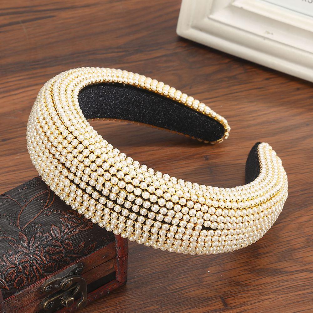 Nice Thick Sponge Velvet Hairbands - Non-Slip Beaded Luxury Gorgeous Headband - Fashion Hair Accessories(1U88)