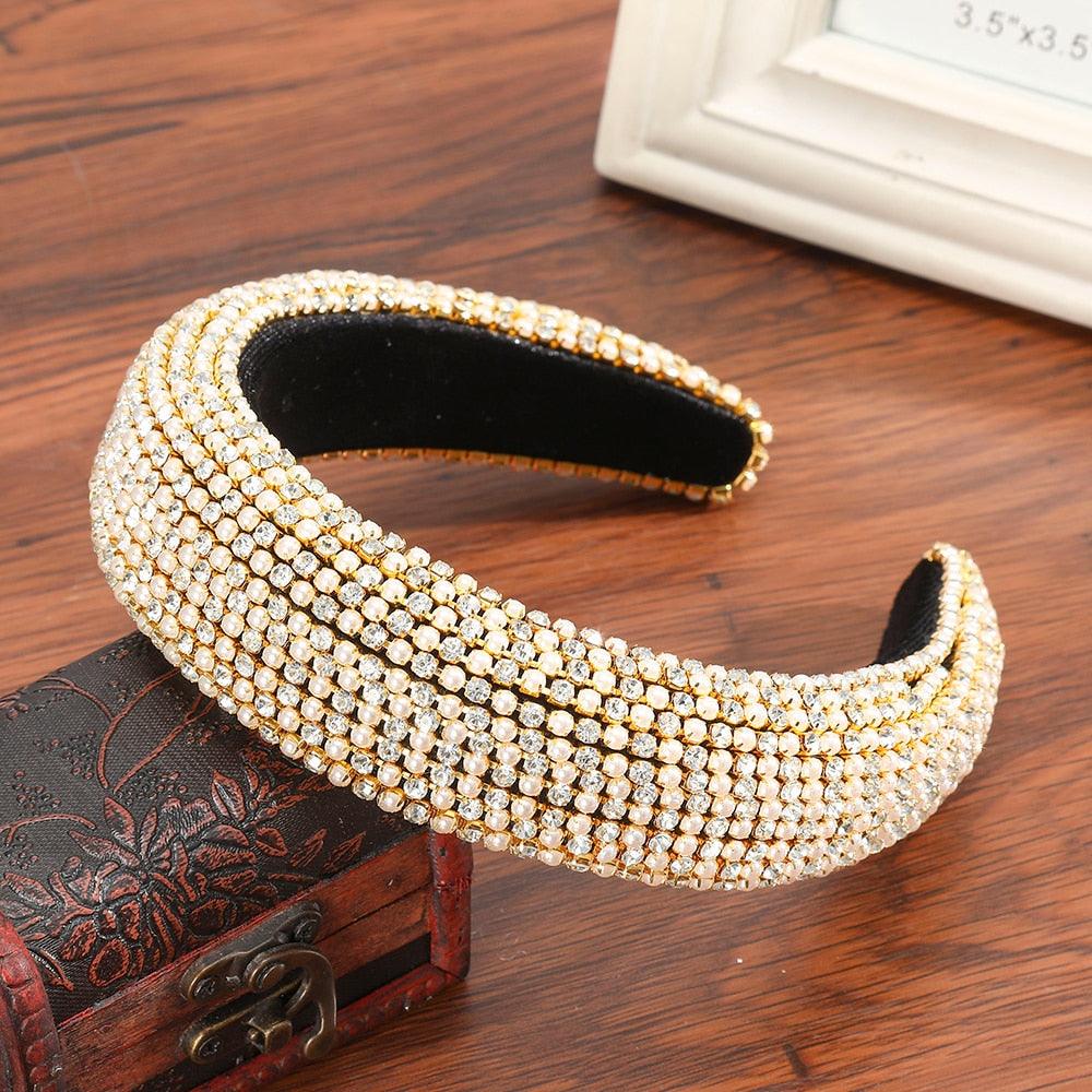 Nice Thick Sponge Velvet Hairbands - Non-Slip Beaded Luxury Gorgeous Headband - Fashion Hair Accessories(1U88)