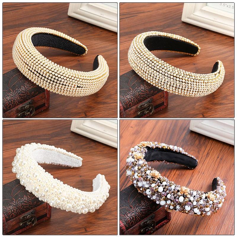 Nice Thick Sponge Velvet Hairbands - Non-Slip Beaded Luxury Gorgeous Headband - Fashion Hair Accessories(1U88)