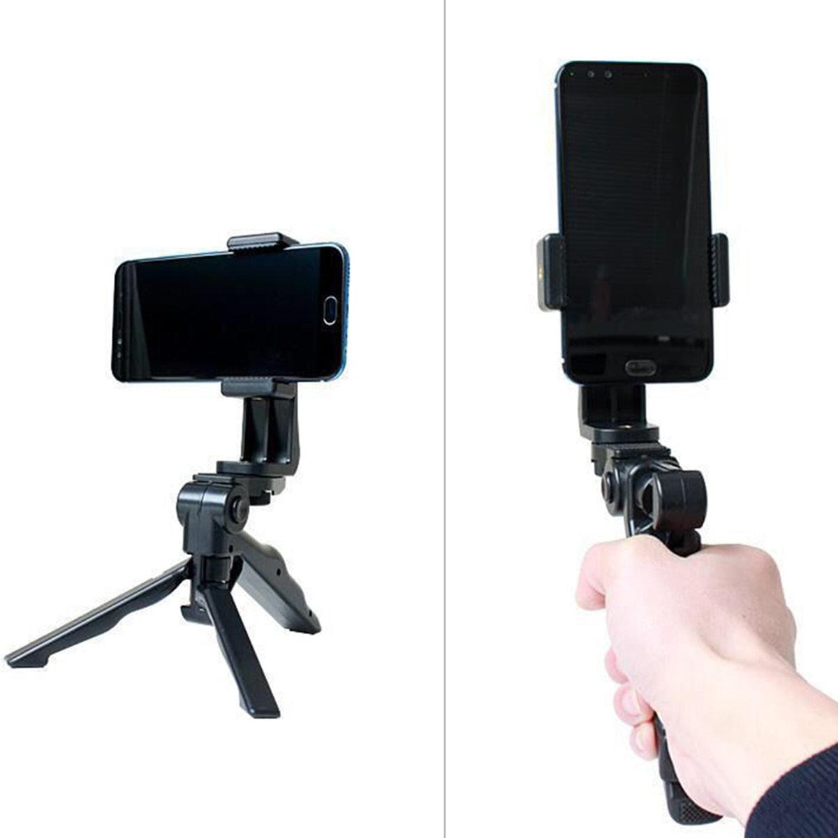 Handheld Desktop Tripod Stand With Phone Clip Mini Mobile Phone Tripod Stand For 5.5-9cm Wide Phones For Live Broadcasting (RS)(1U50)(TLC2)(1U47)